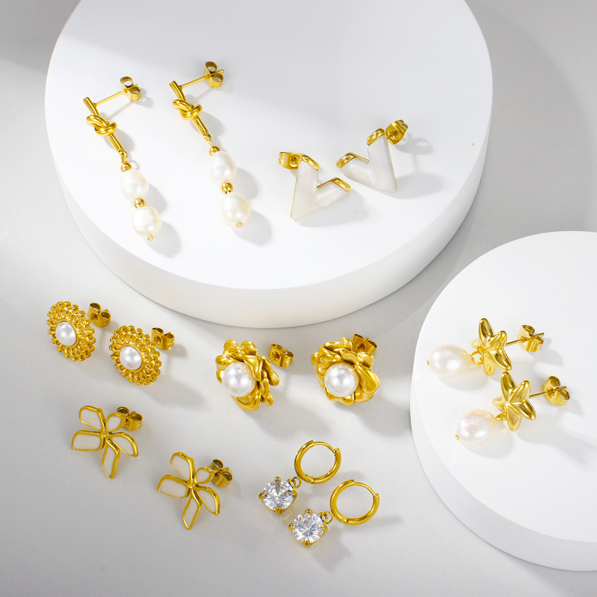 女士复古巴洛克珍珠耳环